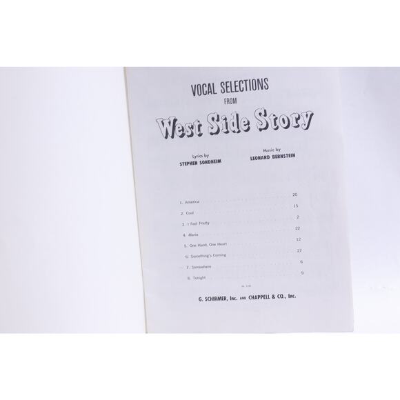 West Side Story, Vocal Selections, Music Book, Schirmer and Chappell, Sheet - Picture 3 of 3